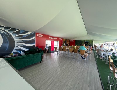 Vinyl plank and rolled vinyl flooring in an event space
