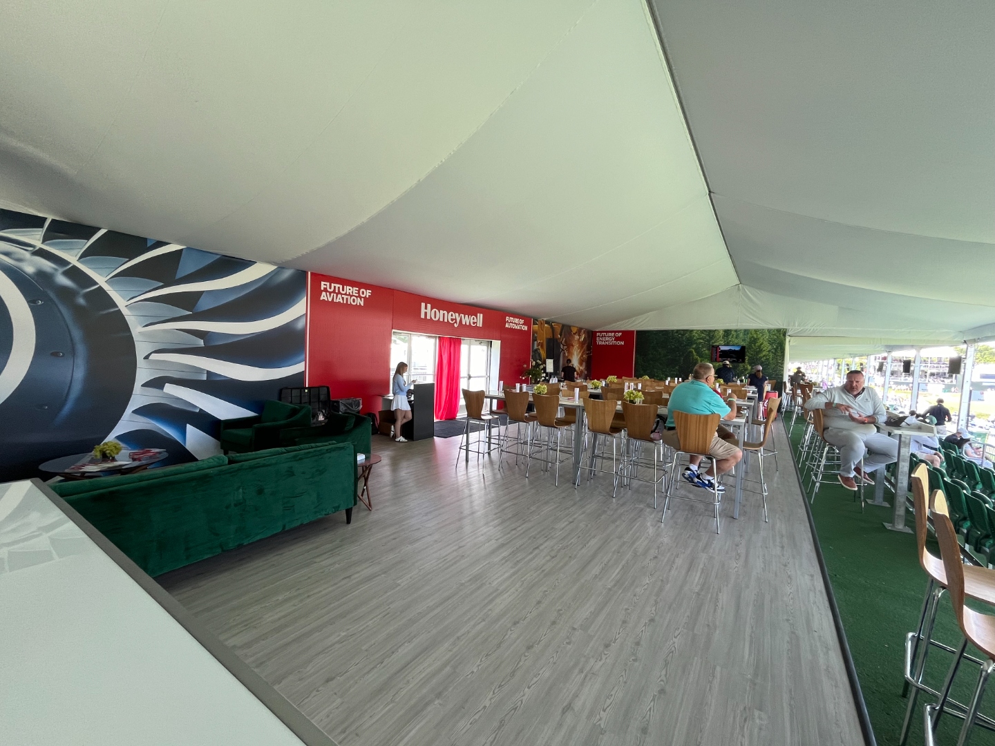 Vinyl plank hospitality lounge flooring